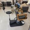 Barber Swivel Chair, 360° Rotating, Adjustable, Modern Black Design view 3