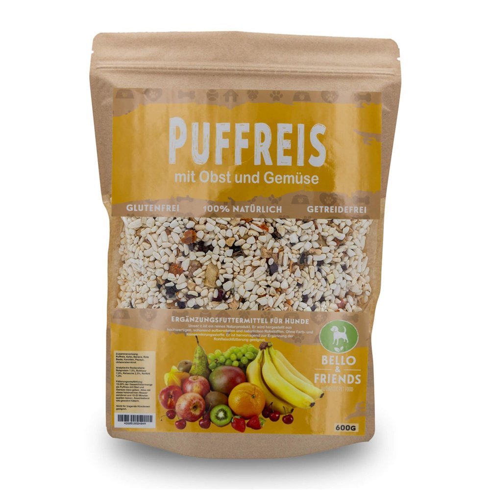 Bello & Friends Puffed Rice with Fruit & Vegetables 600 g Supplementary Feed