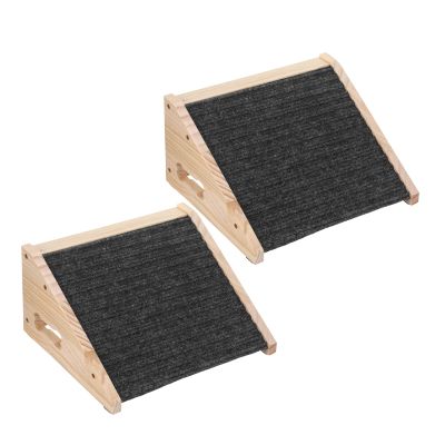 Wooden Dog Ramp for Stairs, Non-Slip, 2-Pack, Black