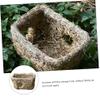 HOMSFOU Handmade Double-Open Straw Pet Nest for Small Cats and Rabbits view 3