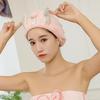 MAGICLULU 2-Pack Pink Coral Fleece Hair Towels with Button Closure view 4