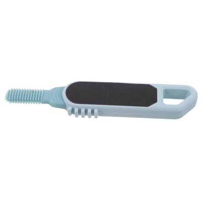 DEARMAMY Double-Sided Blue Silicone Foot Exfoliating Brush with Non-Slip Handle