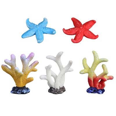 Toyvian 5-Piece Resin Aquarium Coral Ornaments