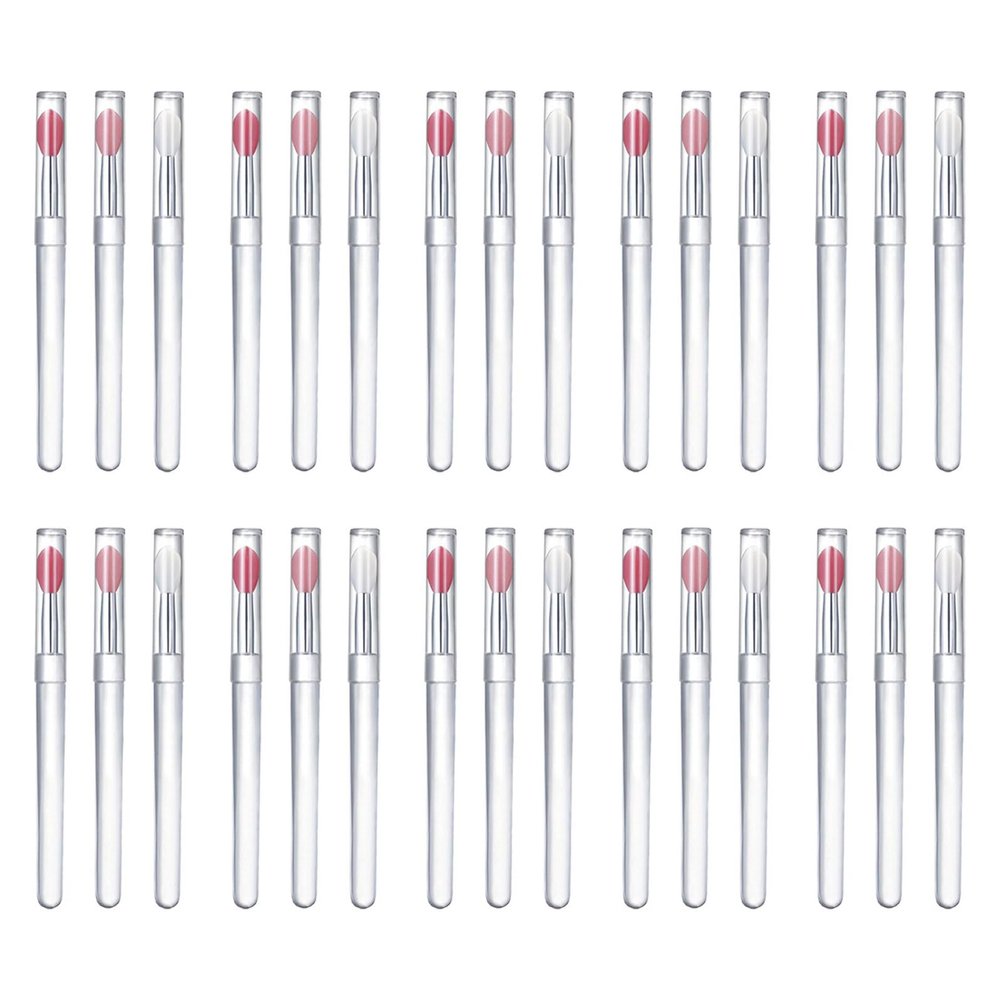 LOLIPPYY Silicone Lip Brushes with Protective Caps, 30-Pack