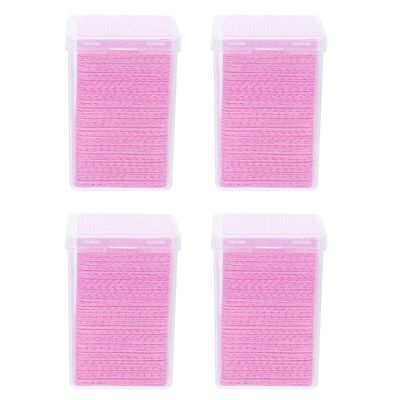 UKCOCO 4 Boxes Eyelash Glue Cleaning Wipes, Pink, Portable