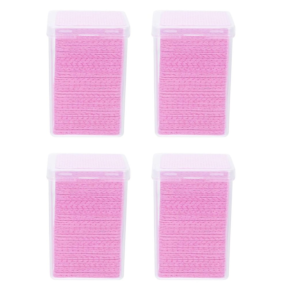 UKCOCO 4 Boxes Eyelash Glue Cleaning Wipes, Pink, Portable