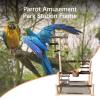 Parakeet Playground Bird Stand with Feeding Bowls and Natural Wood Perch view 4