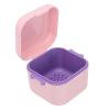 Yinhing Nail Drill Bit Cleaning Box, Portable Soaking Tray with Removable Drain Basket and Opaque Lid, Pink view 1