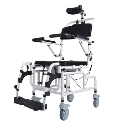 Reclining Shower Commode Chair, 4-in-1 Multifunctional Mobility Chair
