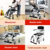Reclining Shower Commode Chair, 4-in-1 Multifunctional Mobility Chair view 2