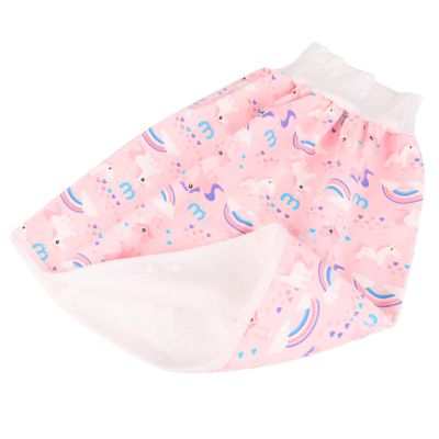 TOYANDONA Reusable High-Waisted Diaper Pants, Breathable Training Skirt for Babies and Toddlers, Pink