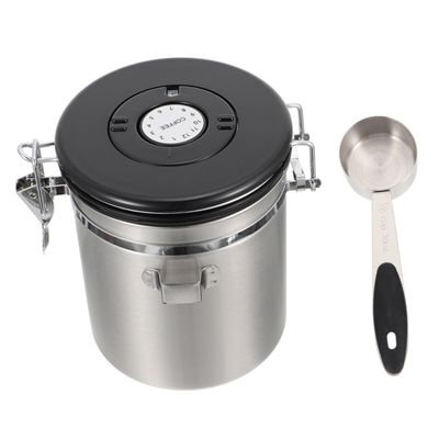 Toyvian 1.8 L Sealed Stainless Steel Pet Food Container with Spoon