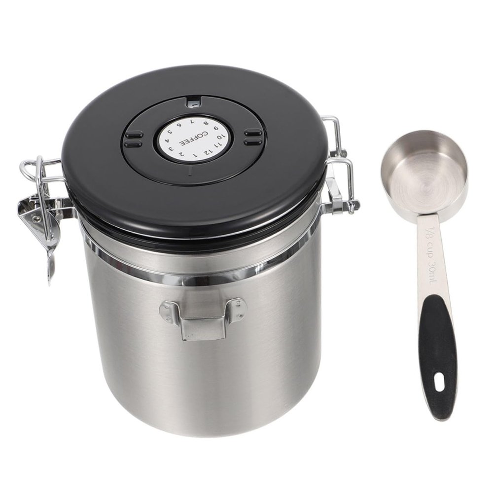 Toyvian 1.8 L Sealed Stainless Steel Pet Food Container with Spoon
