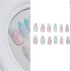 24 Press-On Nails with Holographic Seashell Accents, Gradient Ombre Design, ABS Material, Various Sizes view 2