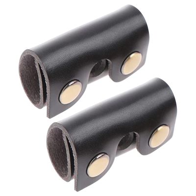 2-Piece Razor Head Covers, Faux Leather and Iron