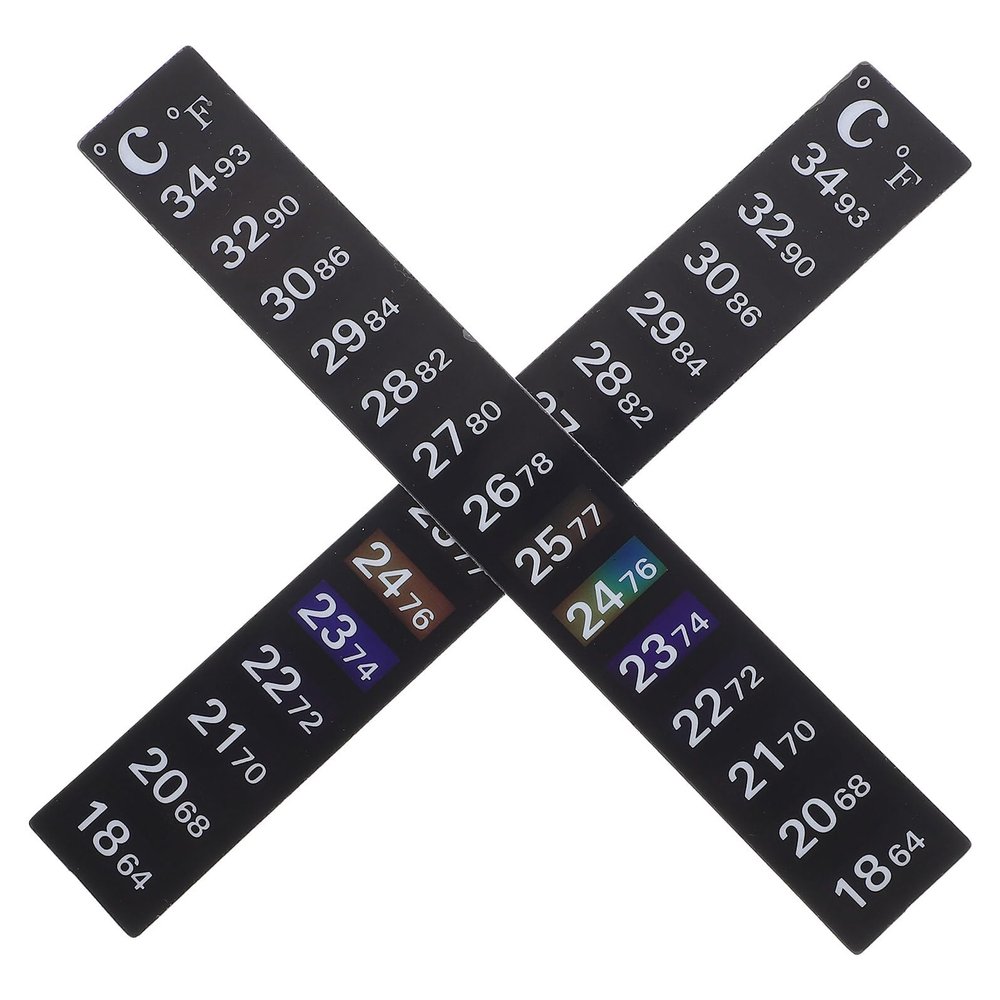 HOLIDYOYO 2-Pack Self-Adhesive Aquarium Thermometer Strips