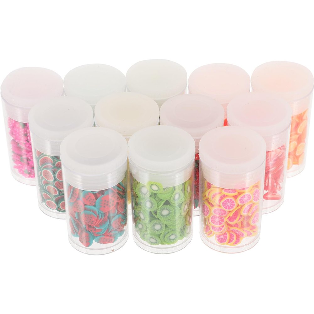 12 Boxes of Fruit Nail Art Decorations for DIY Crafts and Phones