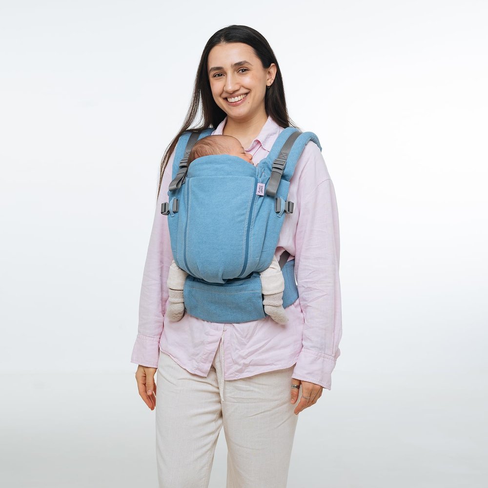 Love & Carry ONE Baby Carrier for Newborns (Light Denim)