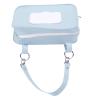 Tyenaza Diaper Bag Purse with Wet Wipe Dispenser, PU Leather Wipe Holder for Strollers, Blue view 1