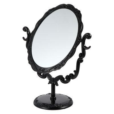 Retro Swivel Makeup Mirror with Stable Base, Black