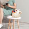 Round Storage Baskets with Lids, Washable, Colorful Rainbow Pom-Poms view 3