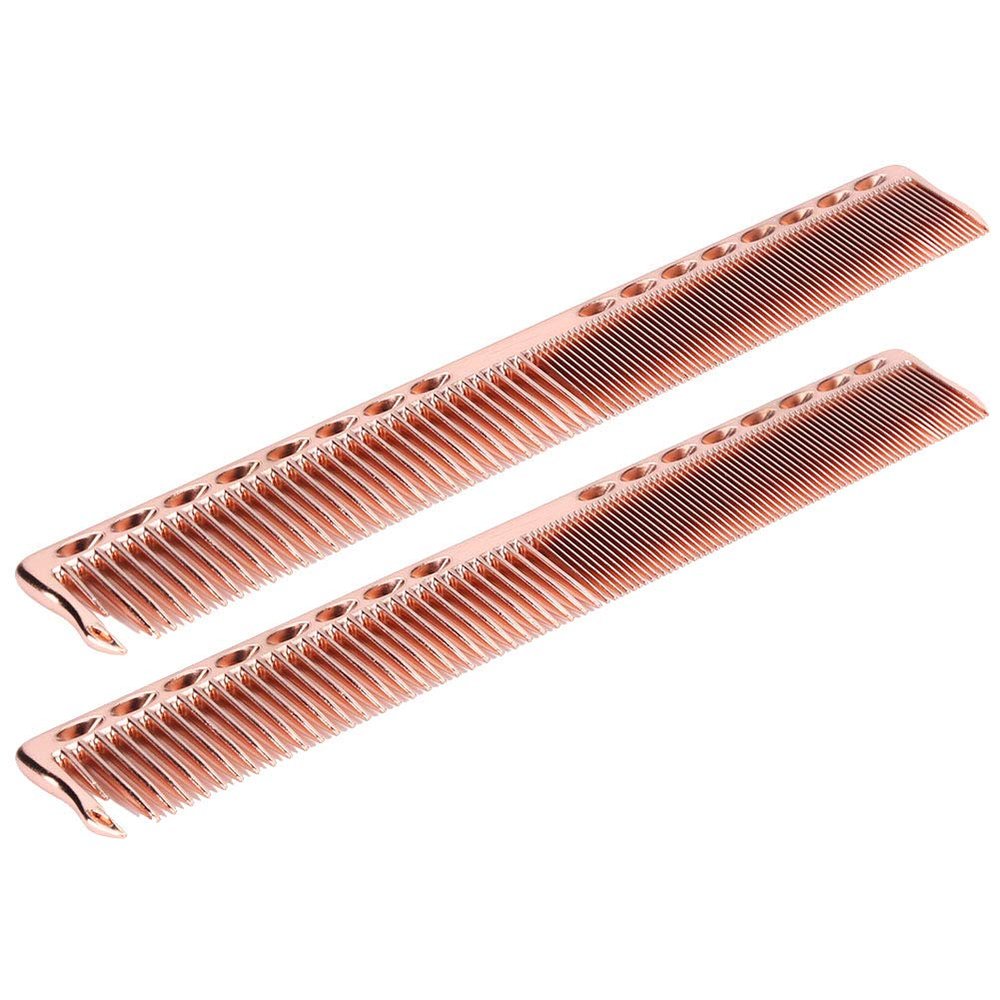 Eminchu Premium Stainless Steel Haircutting Combs, 2-Pack, Rose Gold
