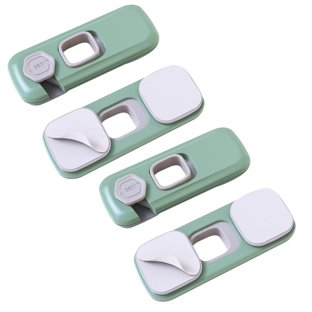 Cabinet Locks for Babies and Toddlers, 4-Pack, Green, ABS