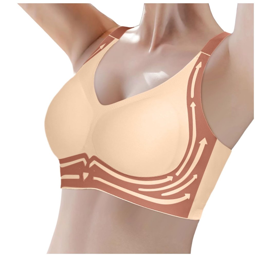 Generic Sheer Strapless Backless Women's Shoulder Strap with Convertible Straps, Unpadded, Orange, M