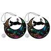 JUMPLAWN 2-Pack Colorful Acrylic Cat Ornaments - Moon Design view 1