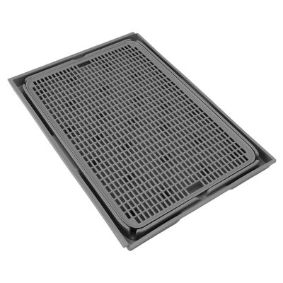 Julihai Cat Litter Mat, Double-Layer Waterproof Plastic Mat, 16.14 x 11.02 in, Dark Gray