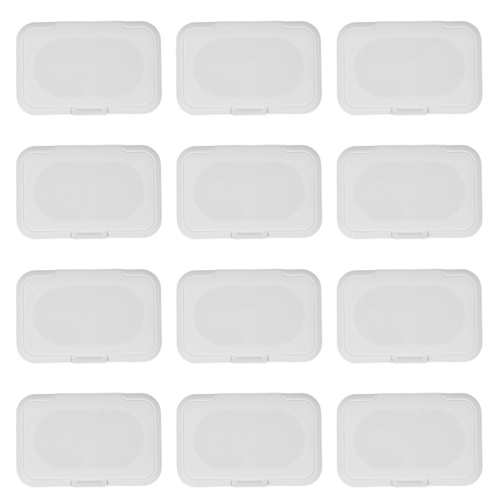 MAJORMENCH White Baby Wipe Container with Flip-Top Lid, Plastic, Universal Size, Reusable Protective Cover, 30 Pieces
