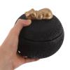 ibasenice Cement Cat Burial Urn, Cat-Shaped, 350 mL, Black view 4