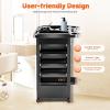Hair Salon Cart with 5 Drawers, Multifunctional Salon Trolley, 50 × 32 × 81 cm, Black view 4