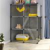 Large Indoor Cat Cage, Cat Enclosure, Removable DIY Cat Playpen, Ferret Cage with Ramp, Ladders and Bed, Large Pet Exercise Area, Ideal for 1–4 Cats (Size: 72x3 view 1