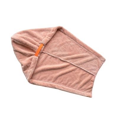 IKFGTJRE Hair Towel Hair Net with Solid-Color Textured Drying Cap for Women, Bathroom (Pink)