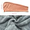 IKFGTJRE Hair Towel Hair Net with Solid-Color Textured Drying Cap for Women, Bathroom (Pink) view 4
