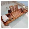 Adjustable Solid Wood Bathtub Tray, Luxury Wooden Bathtub Caddy for Hotel Bathrooms, Extendable Bath Rack for Relaxation (Brown) view 2