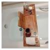 Adjustable Solid Wood Bathtub Tray, Luxury Wooden Bathtub Caddy for Hotel Bathrooms, Extendable Bath Rack for Relaxation (Brown) view 4