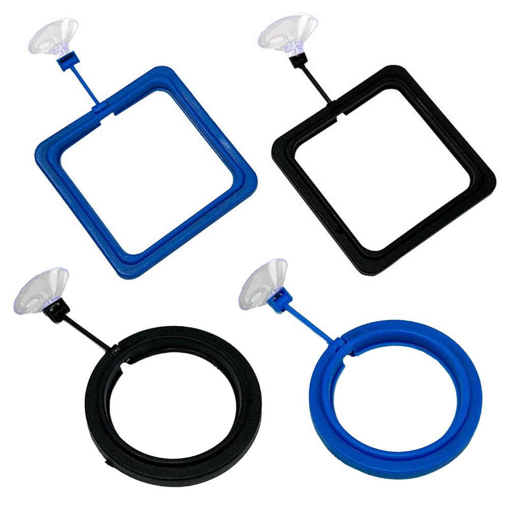 SWYZOR Aquarium Feeding Rings, 4-Pack, with Suction Cups