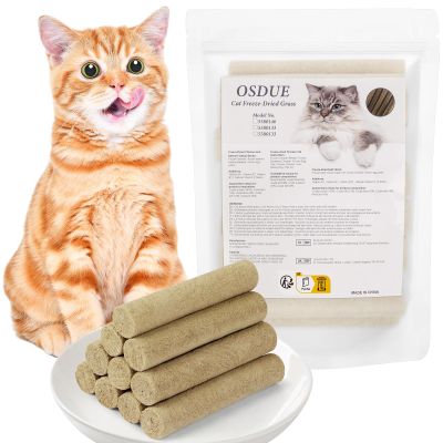 OSDUE Cat Sticks, 100 g Freeze-Dried Cat Grass Treats with Chicken