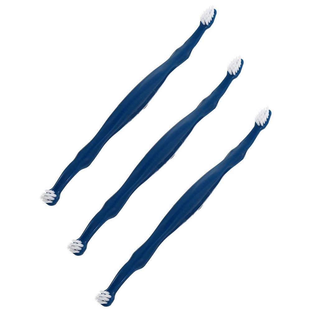 Toddmomy 3-Pack Dog Toothbrushes with Double Head Soft Bristles
