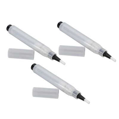 Hamwesh Cuticle Pens, 3-Pack, Transparent Refillable Twist Pens with Brush Tips