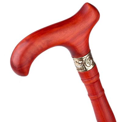 MRVAKDYDI Handcrafted Burnt-Handle Wenge Wood Walking Cane, Brown-Red, 80–92 cm (90 cm)