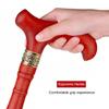 MRVAKDYDI Handcrafted Burnt-Handle Wenge Wood Walking Cane, Brown-Red, 80–92 cm (90 cm) view 3