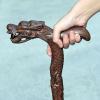 MRVAKDYDI Handcrafted Wooden Cane with Carved Dragon Head Handle, Quad Base, 92 cm/36 in view 4