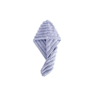 IKFGTJRE Microfiber Quick-Dry Hair Towel Wrap with Button, Gray, 65 x 25 cm