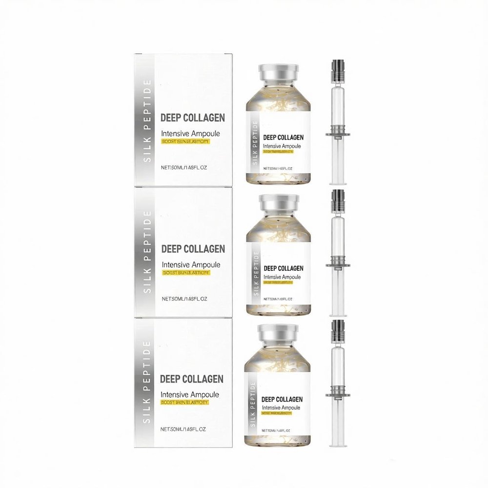 Peptide Serum with Cu Copper Peptide & Tri-Peptide Complex - Collagen Serum with Gold Silk Peptide and Volufiline - Facial Serum for Firming, Lifting and Anti-Wrinkle Care - 50 ml (3 x 50 ml)
