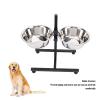 RASTKY Adjustable Stainless Steel Elevated Dog Bowl Stand, Modern Double-Bowl Feeding Station view 3