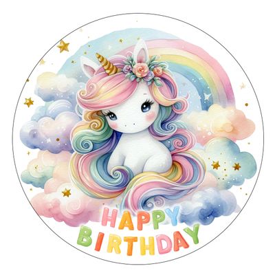 Unicorn & Cloud HAPPY BIRTHDAY Cake Topper, 20 cm
