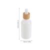 Toyvian 50 ml Glass Dropper Bottles with Bamboo Closure, White view 2